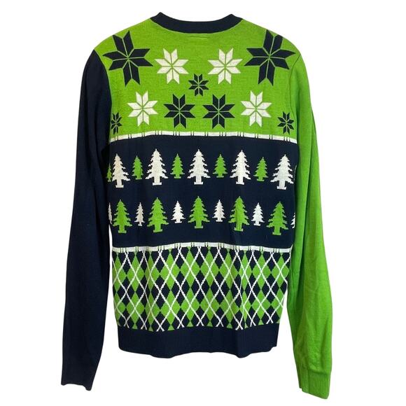 Klew Official NFL Seattle Seahawks Busy Blocks Ugly Christmas Sweater Sz Large - Picture 2 of 4